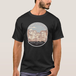 Montera Rushmore National Monument Retro Circle T Shirt
