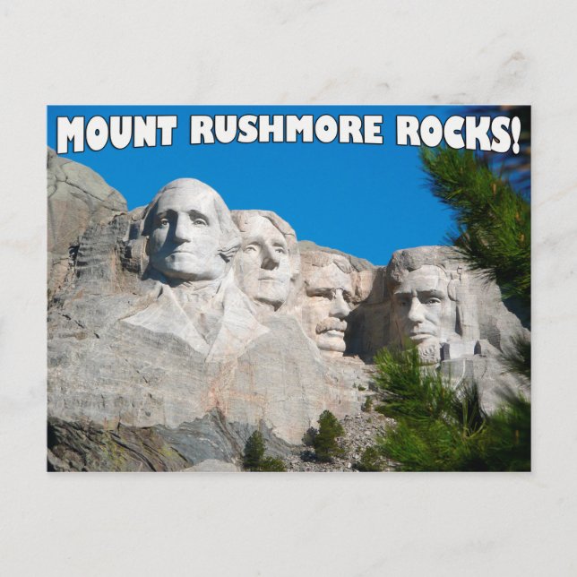 Montera Rushmore Sten! Mount Rushmore, South Dakot Vykort (Framsida)