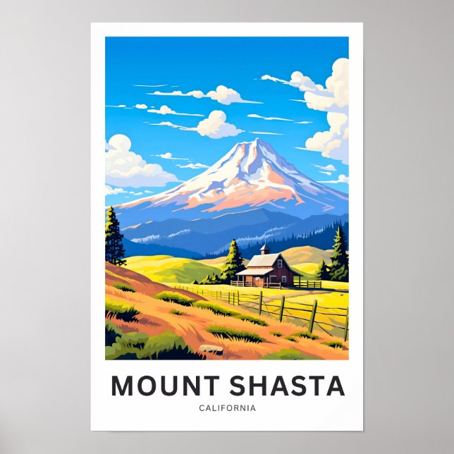Montera Shasta California Travel Print Poster (Framsidan)