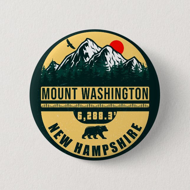 Montera Washington Nh Retro Sunset Souvenirs 60-ta Knapp (Framsida)