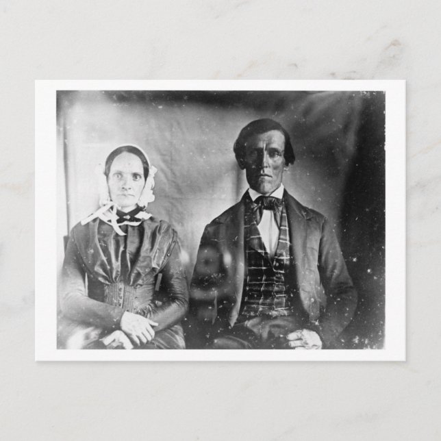 Monterad man och kvinna 1840 vykort (Framsida)