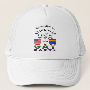 Monterad USA Gay Delar Personligt Namn Keps