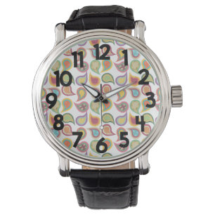 Monterade atompaisleys armbandsur