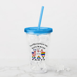 Monterade USA Gay Delar Personligt Namn  Take Away Mugg