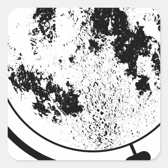 Monterat Lunar jordklot på den roterande Fyrkantigt Klistermärke
