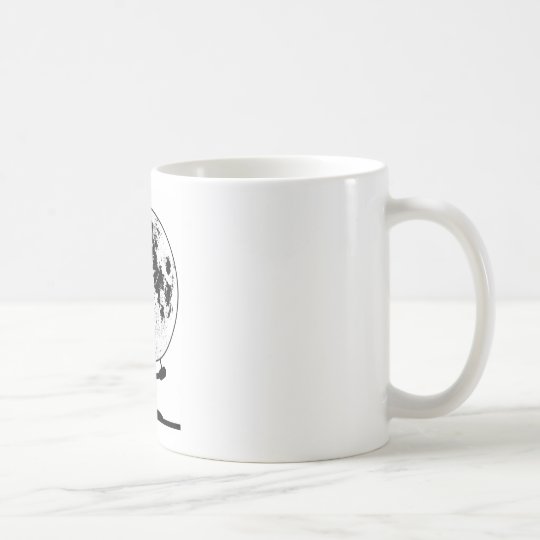 Monterat Lunar jordklot på den roterande Kaffemugg