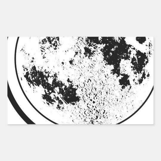Monterat Lunar jordklot på den roterande Rektangulärt Klistermärke