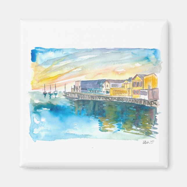 Monterey Bay California Cannery Road Magnet (Framsidan)