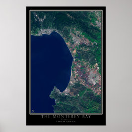 Monterey Bay California Satellite Poster Karta