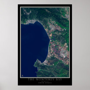 Monterey Bay California Satellite Poster Karta