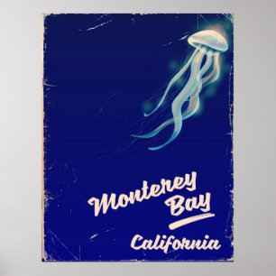 Monterey Bay Kalifornien Maneter vintage resa Poster
