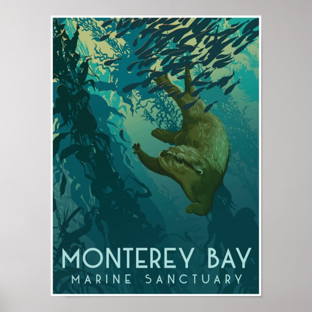 Monterey Bay Marine Sanctuary, Otter Poster (Framsidan)