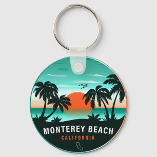 Monterey Beach California Retro Sunset Souvenirs Nyckelring