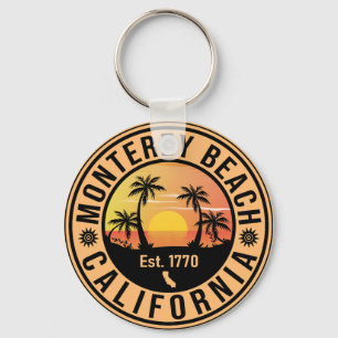 Monterey Beach California Retro Sunset Souvenirs Nyckelring