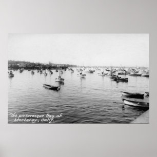 Monterey, CA - Bay with Hundratals Wooden Boats Poster