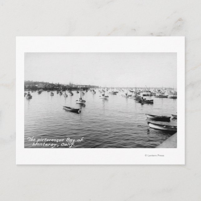 Monterey, CA - Bay with Hundratals Wooden Boats Vykort (Framsida)