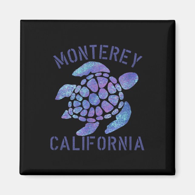 Monterey, Ca Beach Design _ Tribal Turtle Gift Magnet (Framsidan)