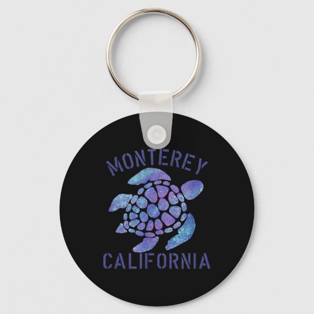 Monterey, Ca Beach Design _ Tribal Turtle Gift Nyckelring (Framsida)