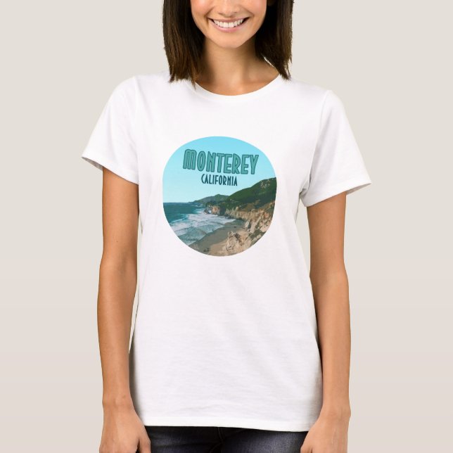 Monterey California Pacific Kusten Highway T Shirt (Framsida)