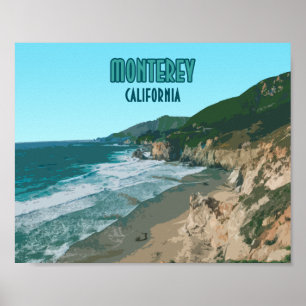 Monterey California Pacific Kusten Highway Vintage Poster