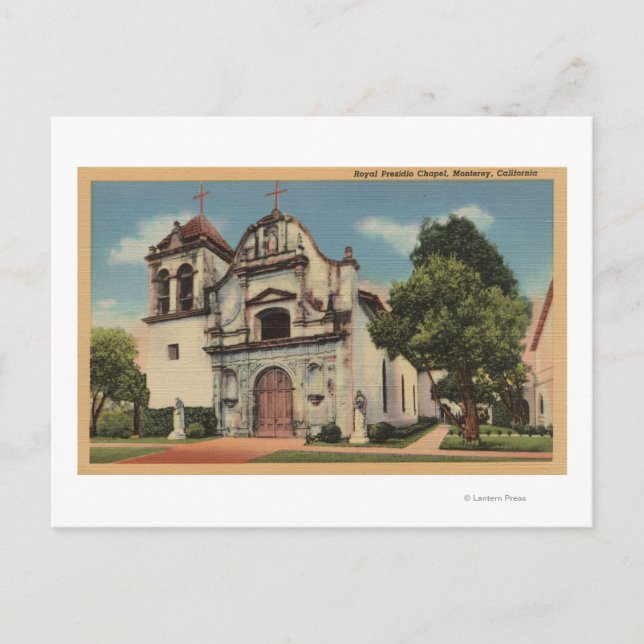 Monterey, California View of Royal Presido Chape Vykort (Framsida)