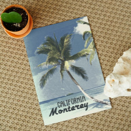 Monterey California Vintage Beach Travel Art Vykort