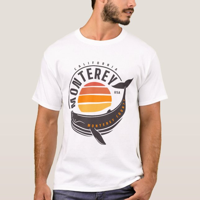 Monterey California Whale T Shirt (Framsida)