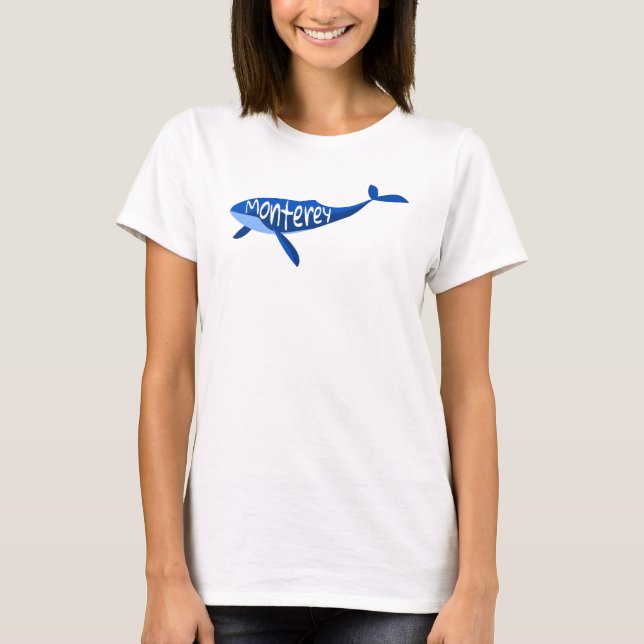 Monterey California Whale T Shirt (Framsida)