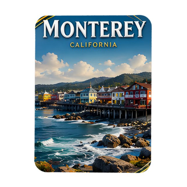 Monterey Cannery Row Kustreseminnär Magnet (Vertikal)