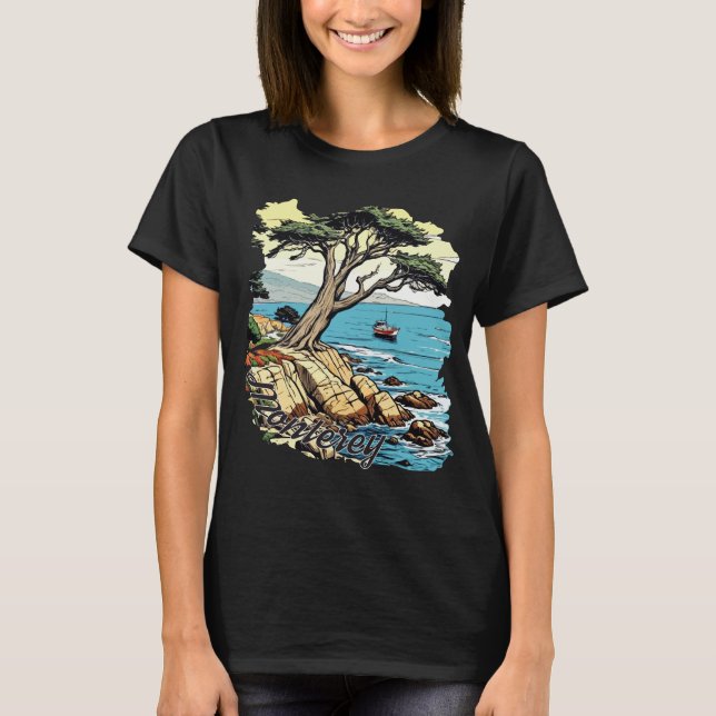 Monterey Coast Retro Resa Vintage T-shirt (Framsida)