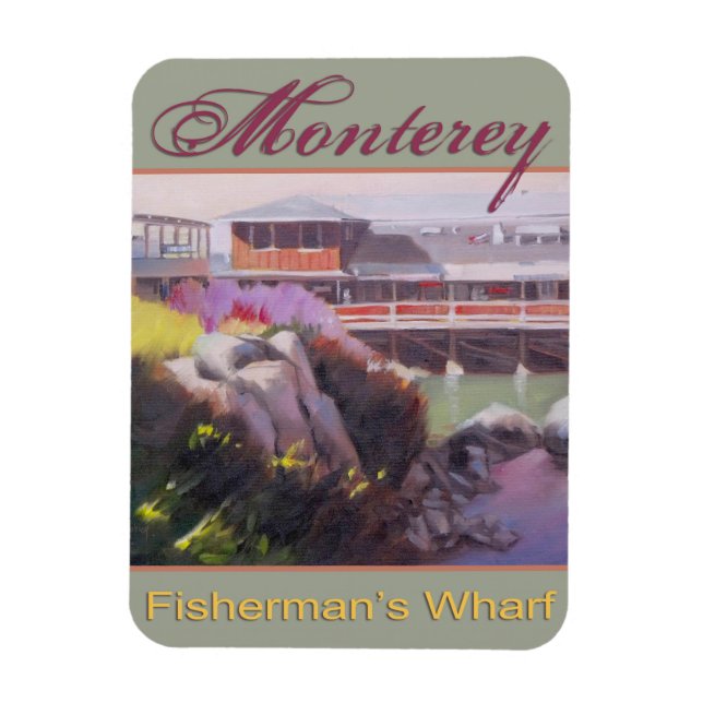Monterey Fishermans Wharf Scenia California Kusten Magnet (Vertikal)