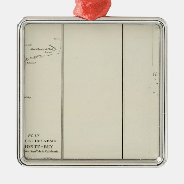 Monterey fjärd, Kalifornien Julgransprydnad Metall (Framsidan)