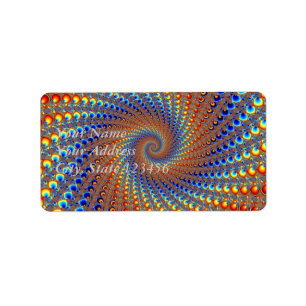Monterey Fractal Art Adressetikett