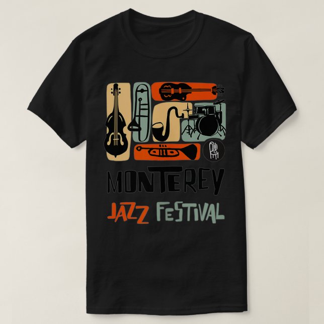 Monterey Jazz Festival Instrument Collage T Shirt (Design framsida)