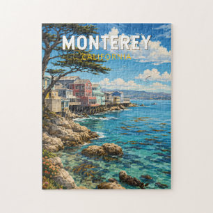 Monterey Kalifornien Illustration Resa Konst Retro Pussel