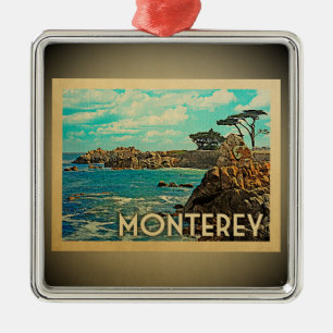 Monterey Kalifornien prydnadvintage resor Julgransprydnad Metall