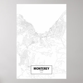 Monterey, Kalifornien (svart på vitt) Poster