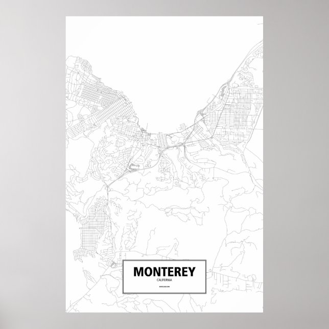 Monterey, Kalifornien (svart på vitt) Poster (Framsidan)