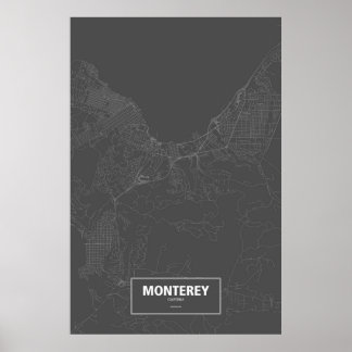 Monterey, Kalifornien (svart) Poster