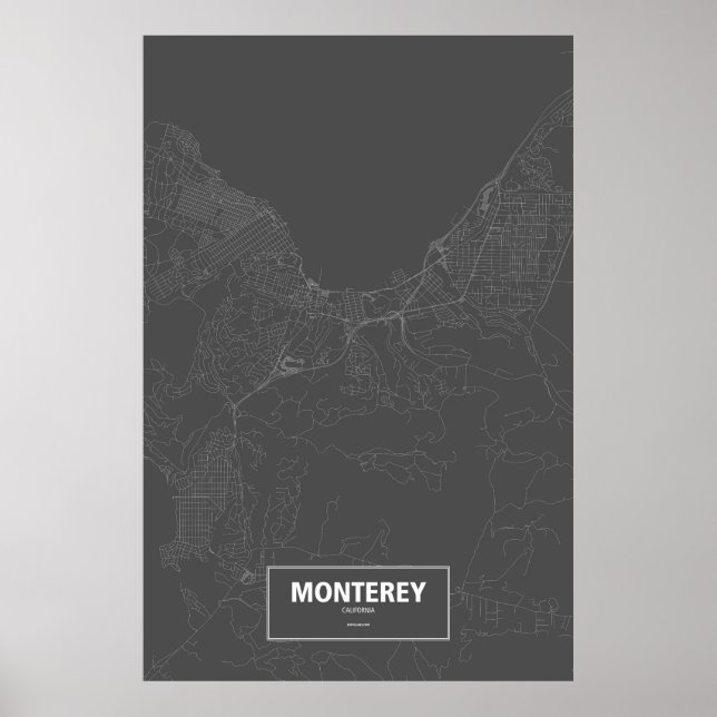Monterey, Kalifornien (svart) Poster (Framsidan)
