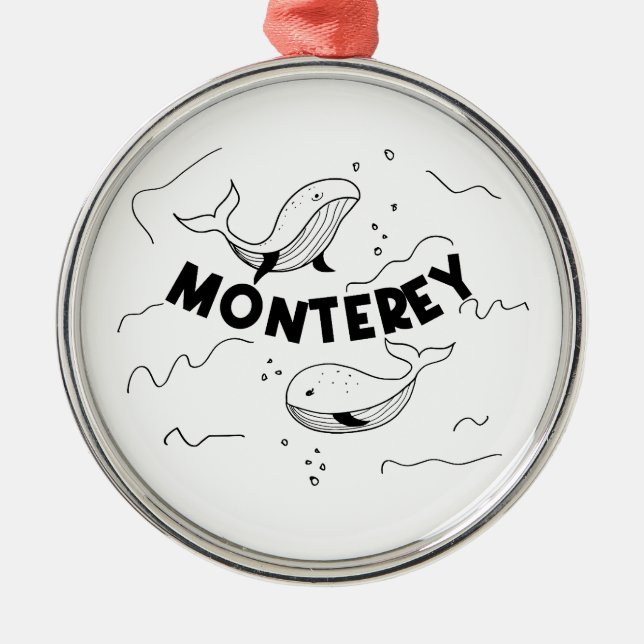 Monterey Kalifornien Valar Julgransprydnad Metall (Framsidan)