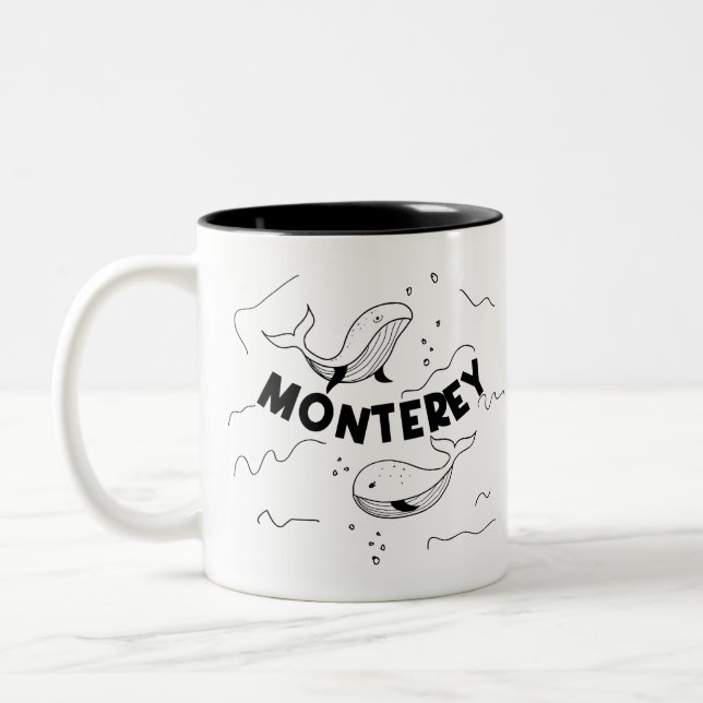 Monterey Kalifornien Valar Två-Tonad Mugg (Vänster)