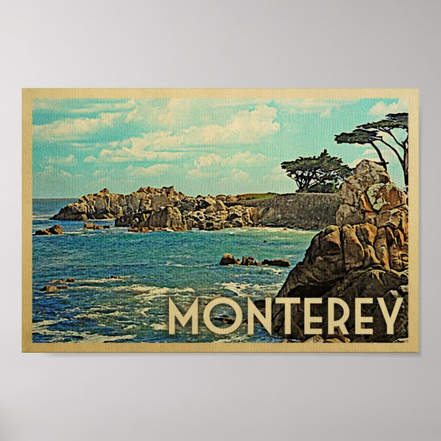 Monterey Poster Vintage resor California Art (Framsidan)