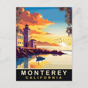 Monterey, Romantisk solnedgång, Kalifornien, Resa Vykort