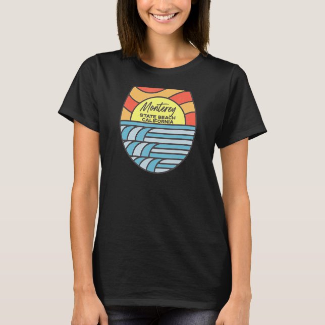 Monterey State Beach California Ca Beach Sunset T Shirt (Framsida)