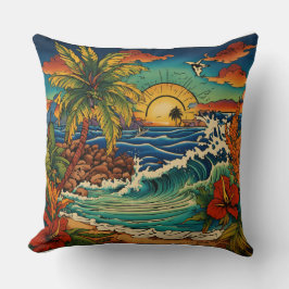 Monterey Tropical Tattoo Art Pillows Kudde