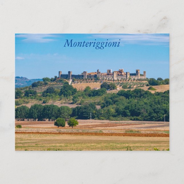 Monteriggionis siluett, Toscana, Italien vykort (Framsida)
