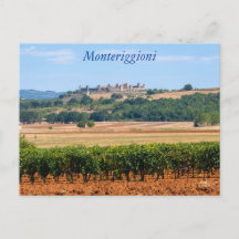 Monteriggionni siluett, Toscana, Italien vykort
