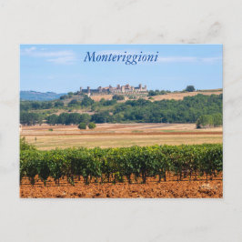 Monteriggionni siluett, Toscana, Italien vykort