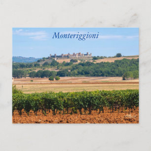 Monteriggionni siluett, Toscana, Italien vykort